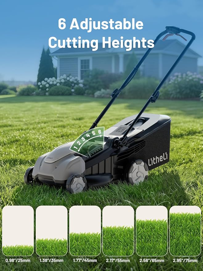Litheli Self-Propelled Electric Lawn Mower 18", Battery Powered Mower(2 x 5.0Ah)