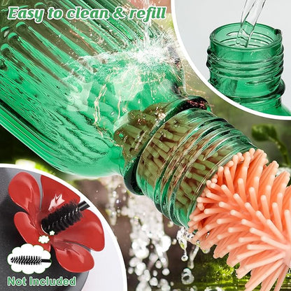 FEED GARDEN Glass Hummingbird Feeder 2 Pack, 16oz Leak-Proof with Ant Moat & Bee Guards, Easy Clean Wide Mouth, Metal Perches, Green Outdoor Hanging