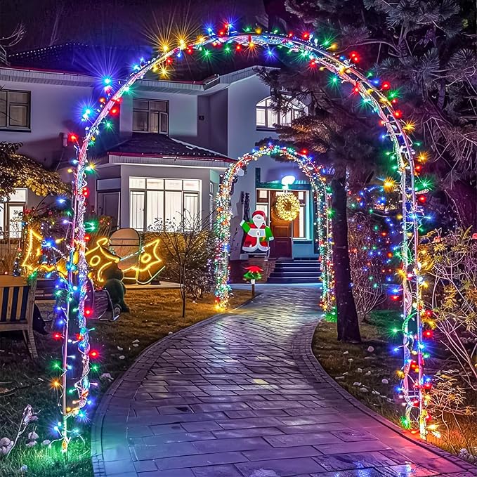 Multicolor Christmas Lights Outdoor, 100FT 300 LED Christmas Tree Lights Waterproof with 8 Modes, Connectable Plug in String Lights for Outside Indoor Home Garden Patio Party Holiday Decorations