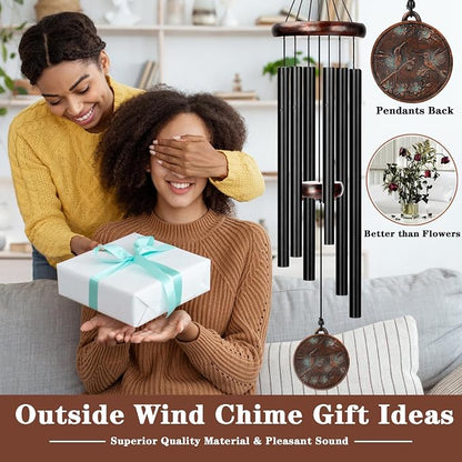 Wind Chimes for Outside, 32" Hummingbird Outdoor Wind Chime, Deep Tone Windchime for Patio Porch Decoration, Best Gift for Mom Women Grandma Neighbors