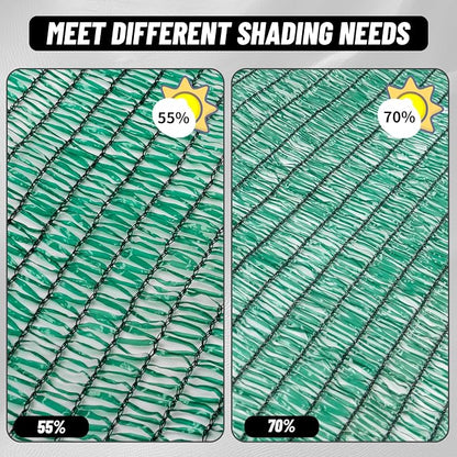 Cool Area 70% Sun Shade Cloth Mesh Tarp with Grommets for Plant Cover 14x20ft Patio Canopy Garden Pergola Greenhouse Car Barn Kennel Dark Green