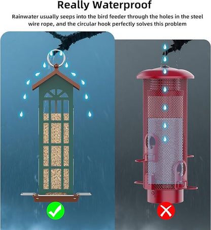 Metal Wild Bird Feeder,Bird Feeders for Outdoors Hanging,Waterproof and Rust-Proof,Easy to Clean,Disassemble and Assemble