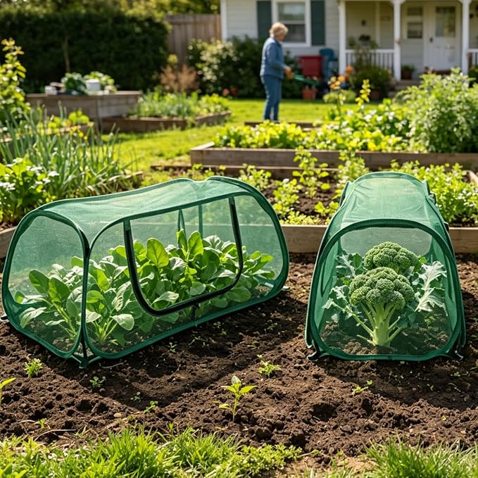 1Pack Raised Garden Bed Covers, Pop Up Mesh Plant & Vegetable Cover,30% Sunblock Plant Shade Tent, Outdoor Planter Protection, Sun & Insect Guard