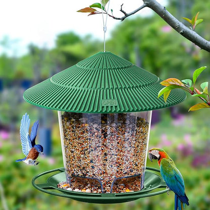Hanizi Bird Feeder Outdoor Hanging for Wild Bird Seed, Green