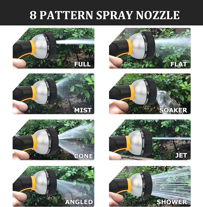 TheFitLife Flexible Metal Garden Hose - Upgrade Leak and Fray Resistant Design, Stainless Steel Water Hose with Solid Fittings and Sprayer Nozzle, Lightweight Kink Free Durable Easy Storage (50 FT)