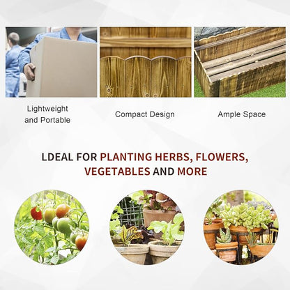 Outsunny 40" x 16" x 12" Raised Garden Bed, Raised Planter Box, Wooden Planter Raised Bed with Drainage Gaps & Lightweight Build, Natural Wood