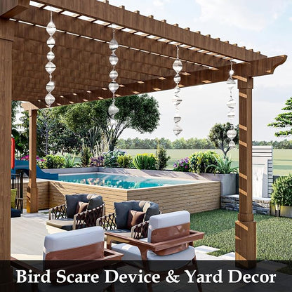 Bird Deterrents for Outside, 12PCS 3D Wind Spinners Outdoor Garden Decor, Bird Reflectors to Keep Birds, Woodpeckers, Pigeons Away from House, Outdoor Garden, Patio and Yard