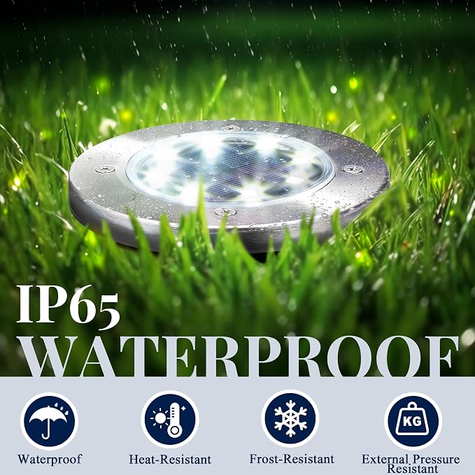 SOLPEX Solar Lights Outdoor Waterproof, 12 Pack Solar Ground Lights, Solar Garden Lights Landscape Lighting for Pathway Driveway Patio Backyard Walkway (Warm White)