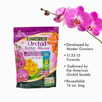 Better-Gro Orchid Better-Bloom Fertilizer, 11-35-15 | Urea-Free | Water Soluble | For Orchids | Promotes Blooms