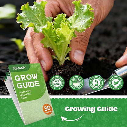 30 Heirloom Seeds Variety Pack - 18500+ Seeds for Planting Vegetables, Home Garden Seeds for Hydroponic, Indoor and Outdoor, Unique Gift for Mother, Women, Mom, Friend, Her