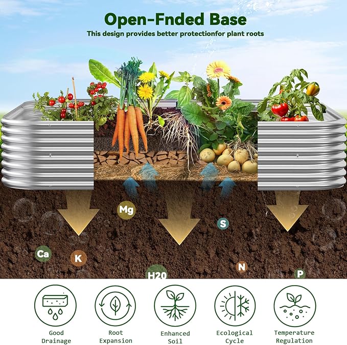 4 Pack 6x3FT Raised Beds for Gardening, Corrugated Galvanized Steel Raised Garden Bed, Outdoor Metal Above Ground Garden Bed for Vegetables and Flowers