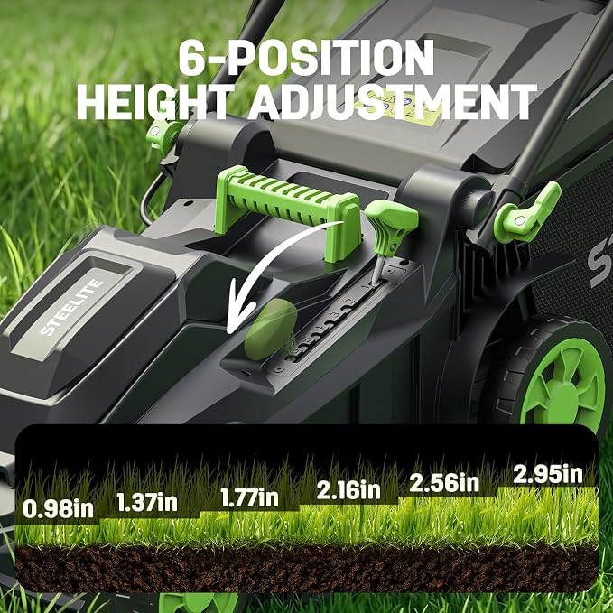 STEELITE 40V(2x20V) 17-inch Electric Lawn Mower, 12-Inch Cordless String Trimmer and 500CFM Leaf Blower Combo, Cordless Lawn Mower Set with 3x4.0Ah Batteries and Dual Chargers