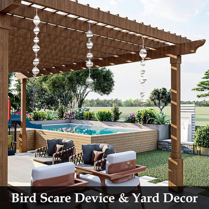 Bird Deterrents for Outside, 9PCS 3D Wind Spinners Outdoor Garden Decor, Bird Reflectors to Keep Birds, Woodpeckers, Pigeons Away from House, Outdoor Garden, Patio and Yard