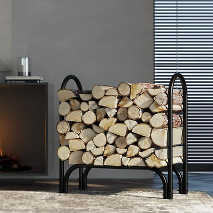 Fire Beauty Firewood Rack Log Holder,Log Storage Holder,Storage Rack,Firewood Stacker for Fireplace Indoor Outdoor(Middle)