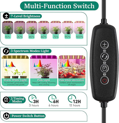 Meonum Mini Greenhouse with Grow Light, 47.2" L x 23.6" L x 23.6" W Portable Greenhouses Waterproof UV-Resistant for Indoor/Outdoor Seed Starting (House Shape)
