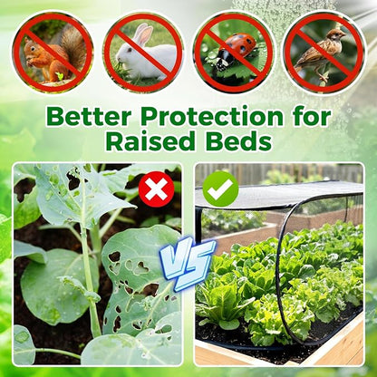 BobbleT Garden Covers for Raised Beds, Pop Up Mesh Plant Cover with 30% Sunblock Shade Cloth, Outdoor Raised Garden Bed Netting for Seedlings & Vegetables, 8 Metal Stakes,45" x 22" x 16"