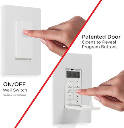UltraPro 24-Hour Digital In-Wall Timer, Easy-to-Program, Presets, Countdown Timer, ON/OFF Override Button, 40955