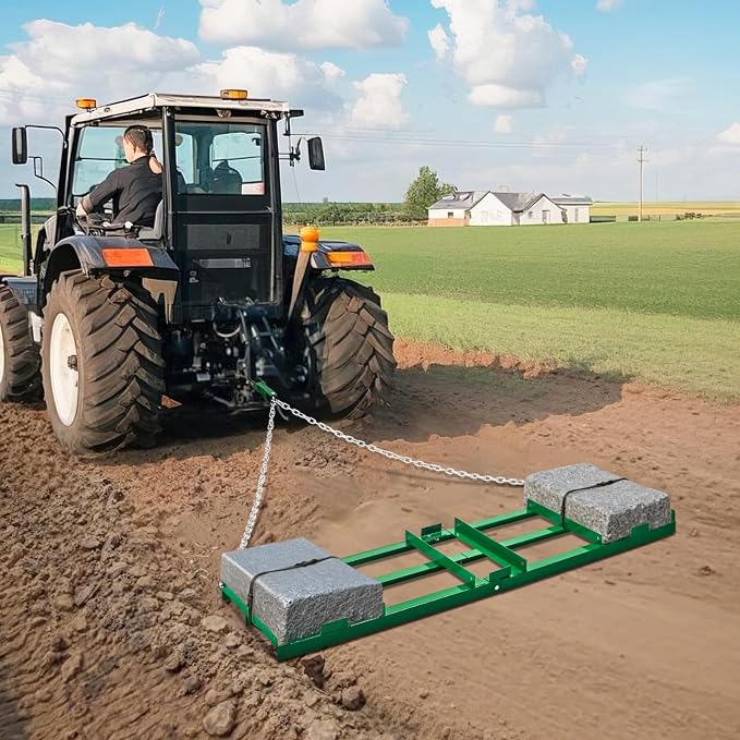 VEVOR Drag Harrow, 6 ft Heavy Duty Tow Behind Drag Harrow with Adjustable Bars & 72 in Chain, Driveway Grader Landscape Rake for ATV, UTV, Tractor, Mower Tow Behind Yard Lawn Leveling Tool