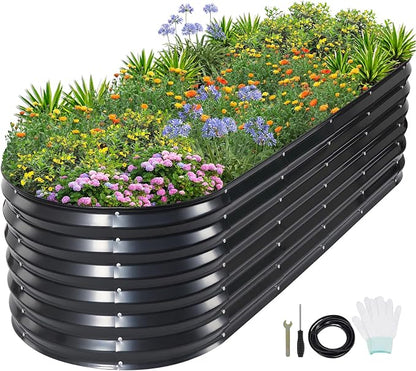 1MORE Raised Garden Bed- Planter Garden Boxes Outdoor, Raised Beds for Gardening.6X2X1.4FT(1pcs)-Grey