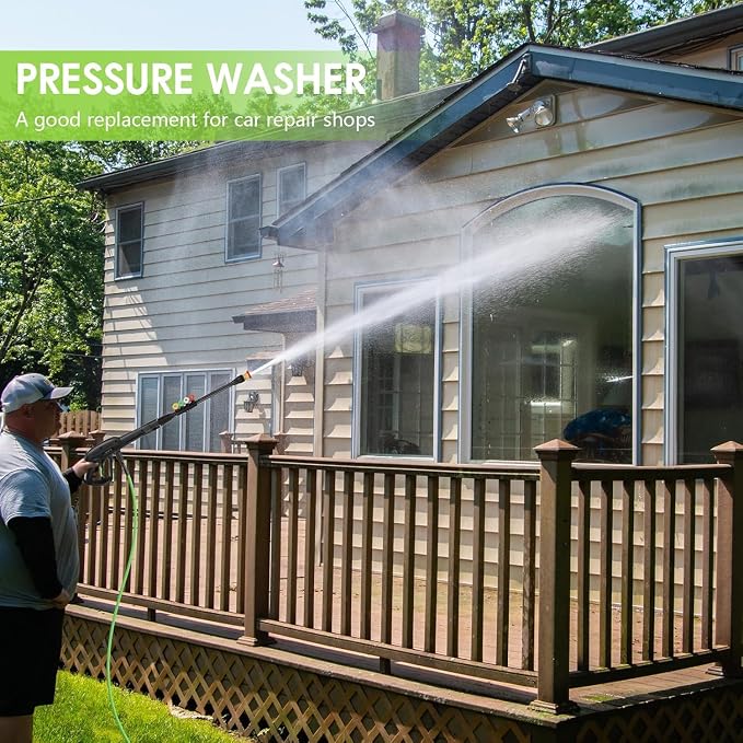 Electric Pressure Washer 5000 PSI,4GPM Power Washer with Foam Cannon,Portable Cleaner with 33ft Hose Reel,4 Nozzle Tips,and Soap Bottle for Cars/Home/Driveways/Patios/Decks/Fences (Green)
