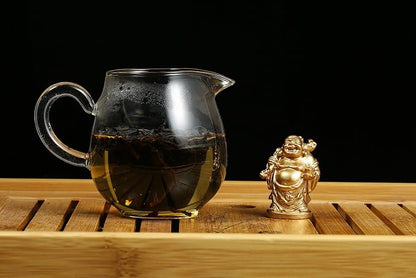 6Pcs 2in Gold Resin Laughing Buddha Figurines, Tabletop Lucky Decor | Maitreya Buddha Statue, Flower Pot Statue, Home Office Desk Decor, Fengshui Collection Gift Ornaments