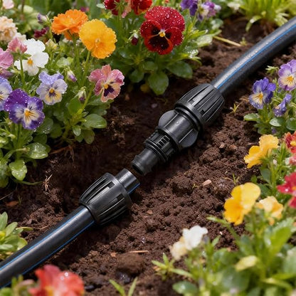 1/2 Inch Drip Irrigation Coupling Fittings, 10 Pieces Barbed Locked Coupler Connectors for 1/2 Inch Irrigation Tubing (1/2" ID x 0.670" OD) Anti-leak Straight Coupling for Garden Drip Systems