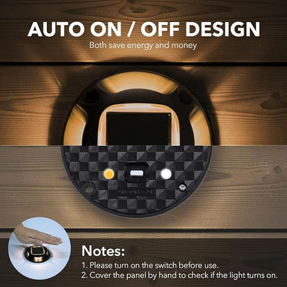AGPTEK Solar Driveway Lights Outdoor 1 Pack, 2 Color Modes LED Deck Dock Marine Waterproof Driveway Marker Lights for Step Sidewalk Stair Garden Pathway Walkway Yard (Warm White/Cool White, Black)