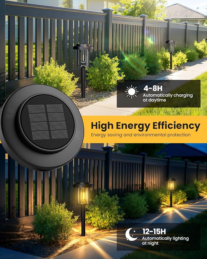 Solar Pathway Lights, 12 Pack Solar Light Outdoor IP65 Waterproof, Garden Lights Solar Powered, Outside Decor Landscape Lighting for Yard, Path, Driveway, Walkway (Warm White)
