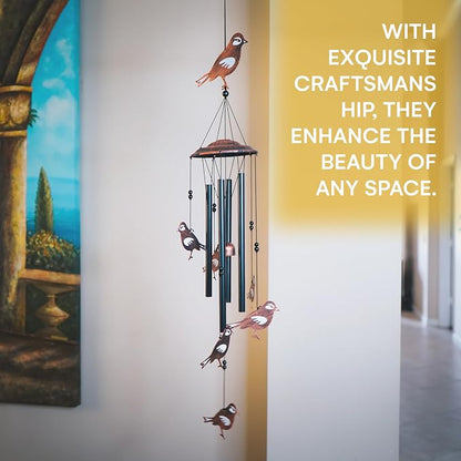 VP Home 32" H Soothing Songbirds Wind Chimes for Outside Unique Songbirds Soothing Windchimes Outdoor Decorations Garden Decor Songbirds Gift for Women, Mom, Grandma, Unisex