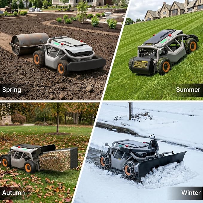 Mowrator S1 4WD 12Ah Remote Control Lawn Mower, All-Season Yard Care, 75% (37°) Slope Climbing, 21" Cutting Width, 1.5–4.3" Adjustable Cutting Height, Up to 0.75 Acres