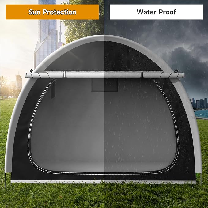 Bike Storage Shed Tent, Oversized Storage Tent for 3-4 Bikes, Portable Foldable Garage/Garden Storage Tents, Waterproof Anti-uv Outdoor Bicycle Cover