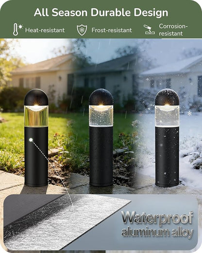 EDISHINE Low Voltage Landscape Lighting, 12V 3W 3000K Warm White, Electric Outdoor Bollard Lights with Connectors, Waterproof LED Pathway Driveway Walkway Lights Wired for Yard Garden