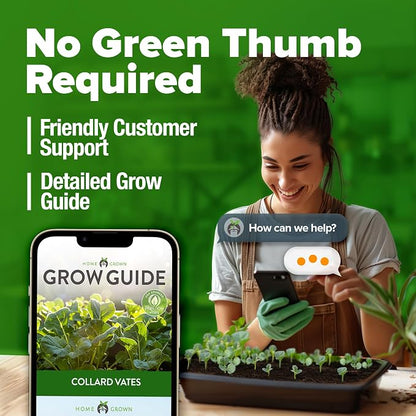 HOME GROWN Vates Collard Green Seeds Bulk Mix | 300+ Heirloom Non-GMO Seed for Fall & Winter Garden Planting | High Germination Frost Tolerant & Slow to Bolt | Nutritious Leafy Greens