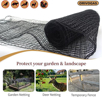 Plastic Mesh Fence Deer Fencing 4x75ft,Reinforced Edges,55gsm Heavy Duty Temporary Fence,Ideal for Garden Netting,Animal Barrier,Safety Netting, Fruit Plant Protection, Black