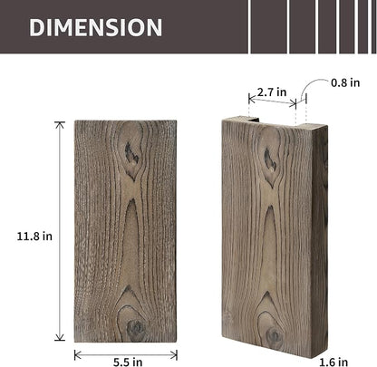 Wood Wall Planter Set of 2, Wood Wall Pocket for Greenery and Dried Flowers, Indoor Wood Hanging Vase, Modern Farmhouse Wall Decor for Living Room Bedroom Office Eucalyptus Stems Decorations (Grey)