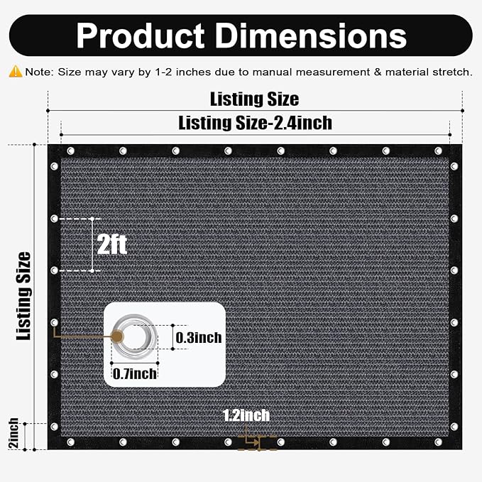 Artpuch 90% Sun Shade Cloth, 6 x 20 FT Pergola Shade Cover Canopy with Grommets, Sun Screen Fabric Tarp for Patio, Outdoor, Garden, Backyard, Dark Grey