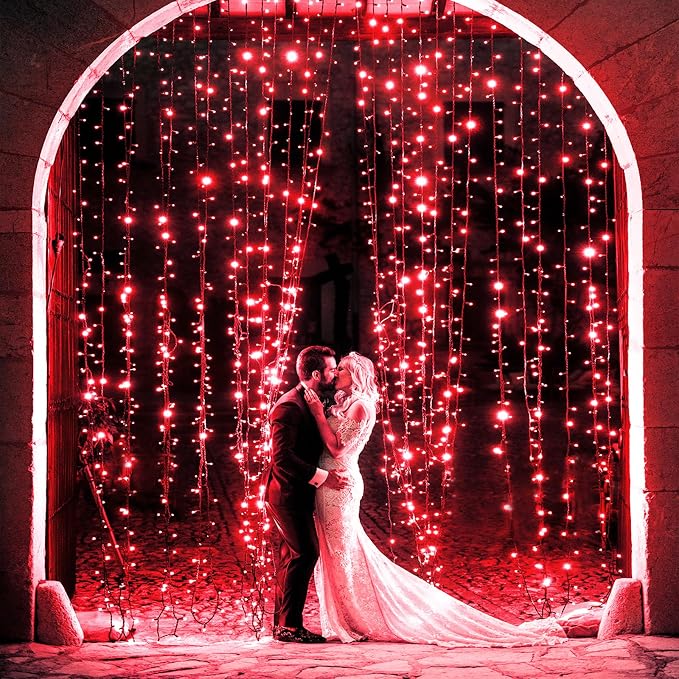 2 Pack Christmas Lights Outdoor, Total 200FT 600LED Christmas Tree Lights Waterproof with 8 Modes, Plug in Connectable String Lights for Outside Indoor Patio Yard Garden Party Decorations, Red