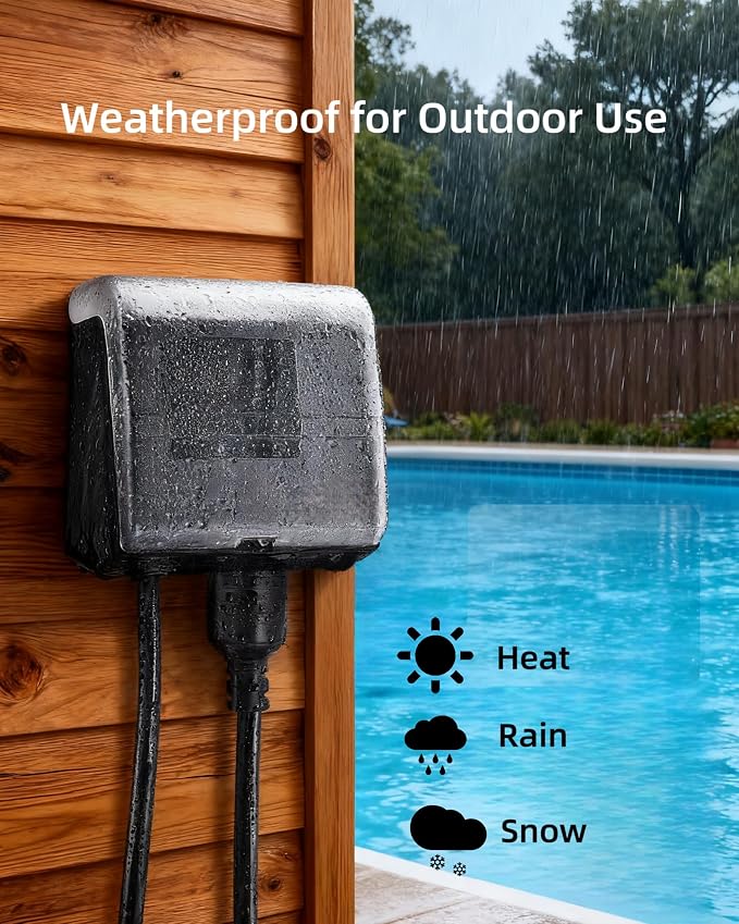 WiFi Pool Pump Timer,NEMA L5-20R Plug-in Timer with Dual Outlets