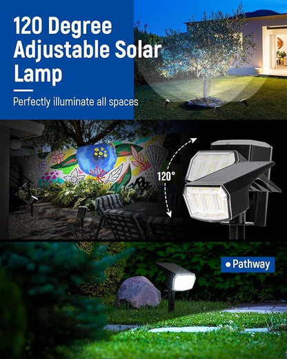 Solar Spot Lights Outdoor IP67 Waterproof 10 Pack, 63 LED 3 Modes Solar Landscape Spotlights for Yard Garden Pathway Wall House Garage (Cool White)