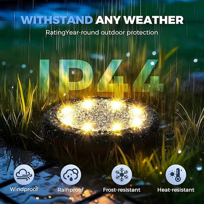 SOLPEX Mini Solar Ground Lights, 20 Pack Pathway Solar Lights Outdoor Waterproof, Garden Lights for Driveway Walkway Yard Landscape (Warm White)