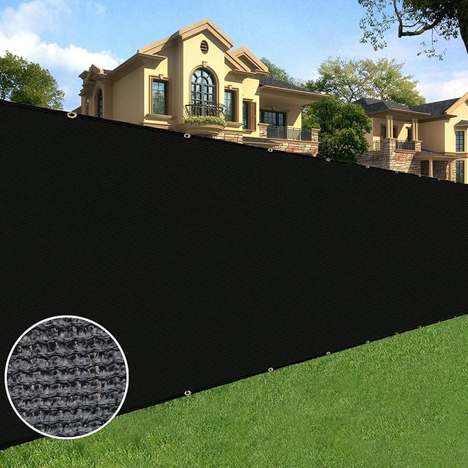 Sunnyglade 5 feet x 100 feet Privacy Screen Fence Heavy Duty Fencing Mesh Shade Net Cover for Wall Garden Yard Backyard (Black, 5 ft X 100 ft)