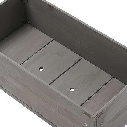 Raised Garden Bed with Legs Elevated Wooden Planter Box for Backyard Patio Balcony Deep Grow Box for Vegetables Flowers Fruits & Herbs (Grey, 31x31x16in)