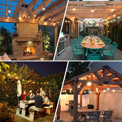 BRIMAX 12FT Outdoor String Lights with 5 LED Edison Bulbs 2W Shatterproof | Commercial Grade Waterproof Outside Light 2700K Warm White for Bistro Gazebos Porch Patio Garden