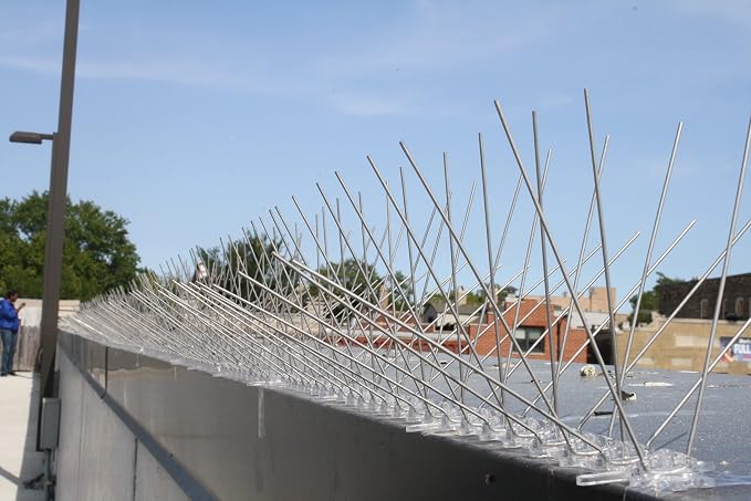 Bird-X STS-24 Regular Width 6-inch Stainless Steel Bird Spikes, Metal Pigeon Barrier, 24 Feet 6 Inch Wide Coverage
