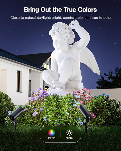HIBOITEC 1 Pack 30W Outdoor LED Spotlight 120V 3000LM 5000K Spot Lights Waterproof Landscape Lighting for Flag Pole Tree Statue, 5.9 FT Cord with Plug