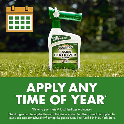 Spectracide Lawn Fertilizer 30-0-0, 3 Count, 2-in-1 Formula Boosts Overall Lawn Strength, Promotes Thick, Green Growth Without Burning