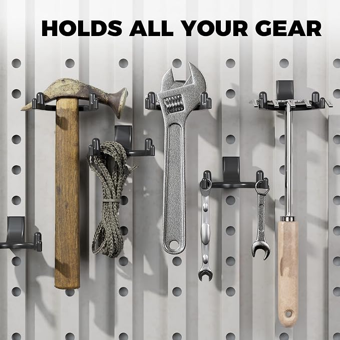 6-Pack Double-Head Shed Hooks for Suncast & Craftsman, Heavy-Duty PC | Patent-Pending Design | Holds Up to 50 lbs | Secure Threaded Installation | Weather Resistant | U-Shape | Shed Organization