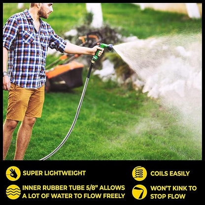 BIONIC STEEL PRO 75 Ft Metal Garden Hose with Brass Nozzle | Water Hose Made from Heavy Duty 304 Stainless Steel, Flexible, Lightweight, Brass Fittings, Non Kinking, 500 PSI