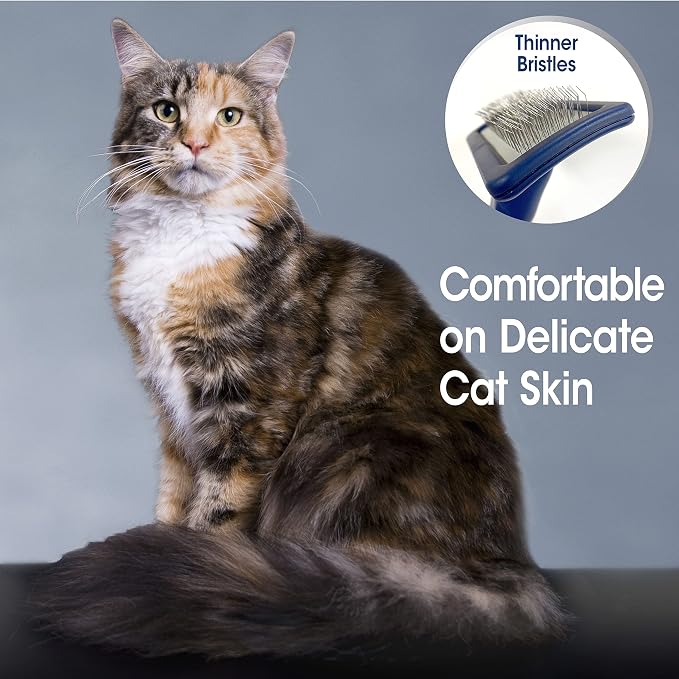 Four Paws Magic Coat Professional Series Grooming Essentials - Trimmers, Nail Clippers, and Brushes for Pets | Cat de-shedding brush, removes loose hair, smoothes coat, designed with a curved head, ergonomic handle