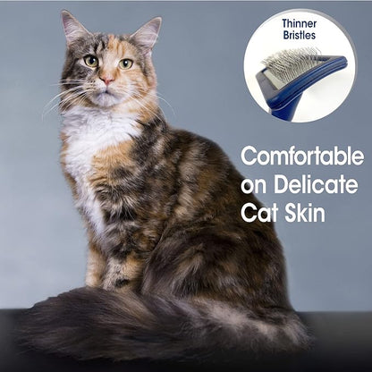 Four Paws Magic Coat Professional Series Grooming Essentials - Trimmers, Nail Clippers, and Brushes for Pets | Cat de-shedding brush, removes loose hair, smoothes coat, designed with a curved head, ergonomic handle